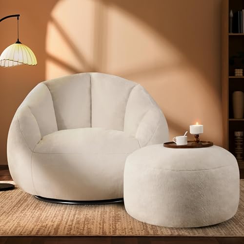 Beige Oversized Bean Bag Chair E904222