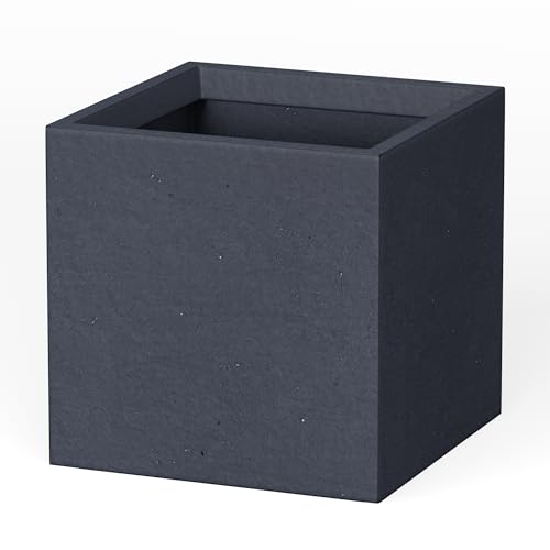 10 Inch Square Concrete Planter with Drainage Hole J55425
