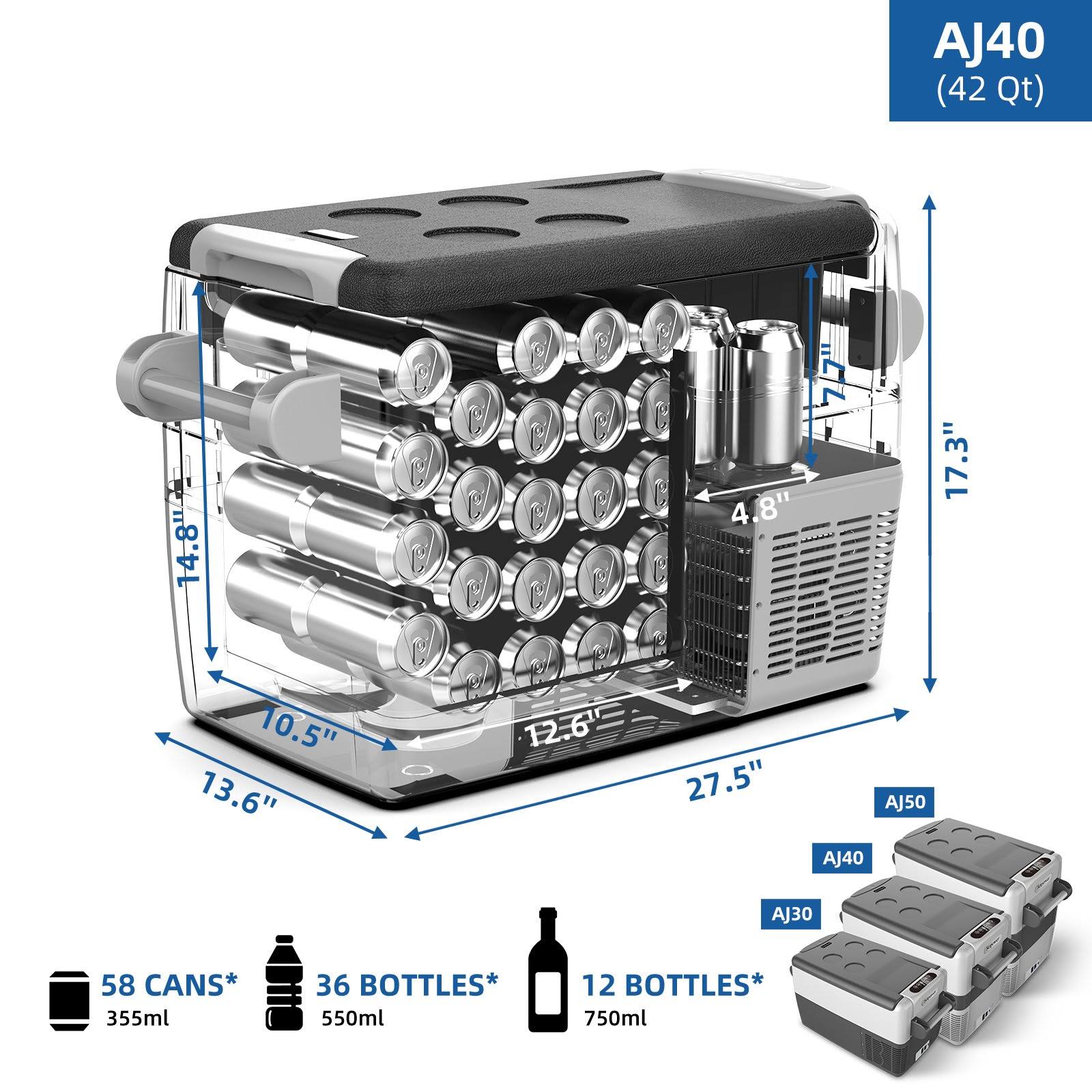 42 Quarts Portable Freezer Fridge 12V Cooler O456