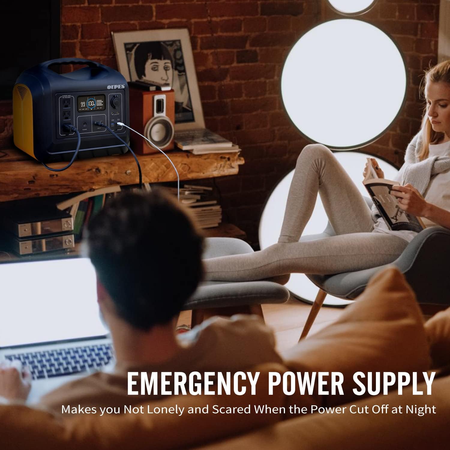 1488Wh 1800W Portable Power Station with 400W Solar Panel, LiFePO4 Battery Pack 3 AC Outlets Y917767