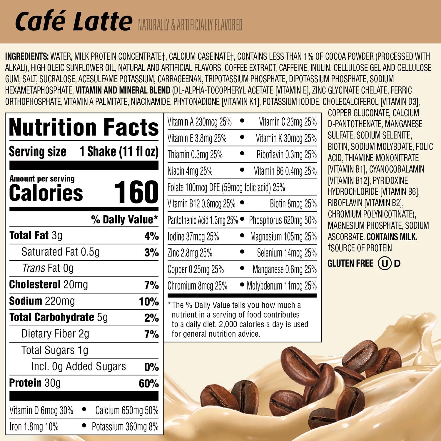 Café Latte Protein Shake, 11 fl. oz., 15 pk. Y6192