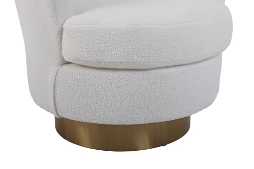 White Teddy Swivel Barrel Chair H826518