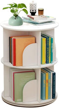 White 2 Tiers Rotating Bookshelf D17695