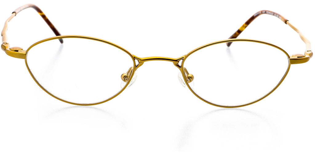 Oval Shape Metal Full Rim Prescription Eyeglasses, Bronze Antique Gold J582