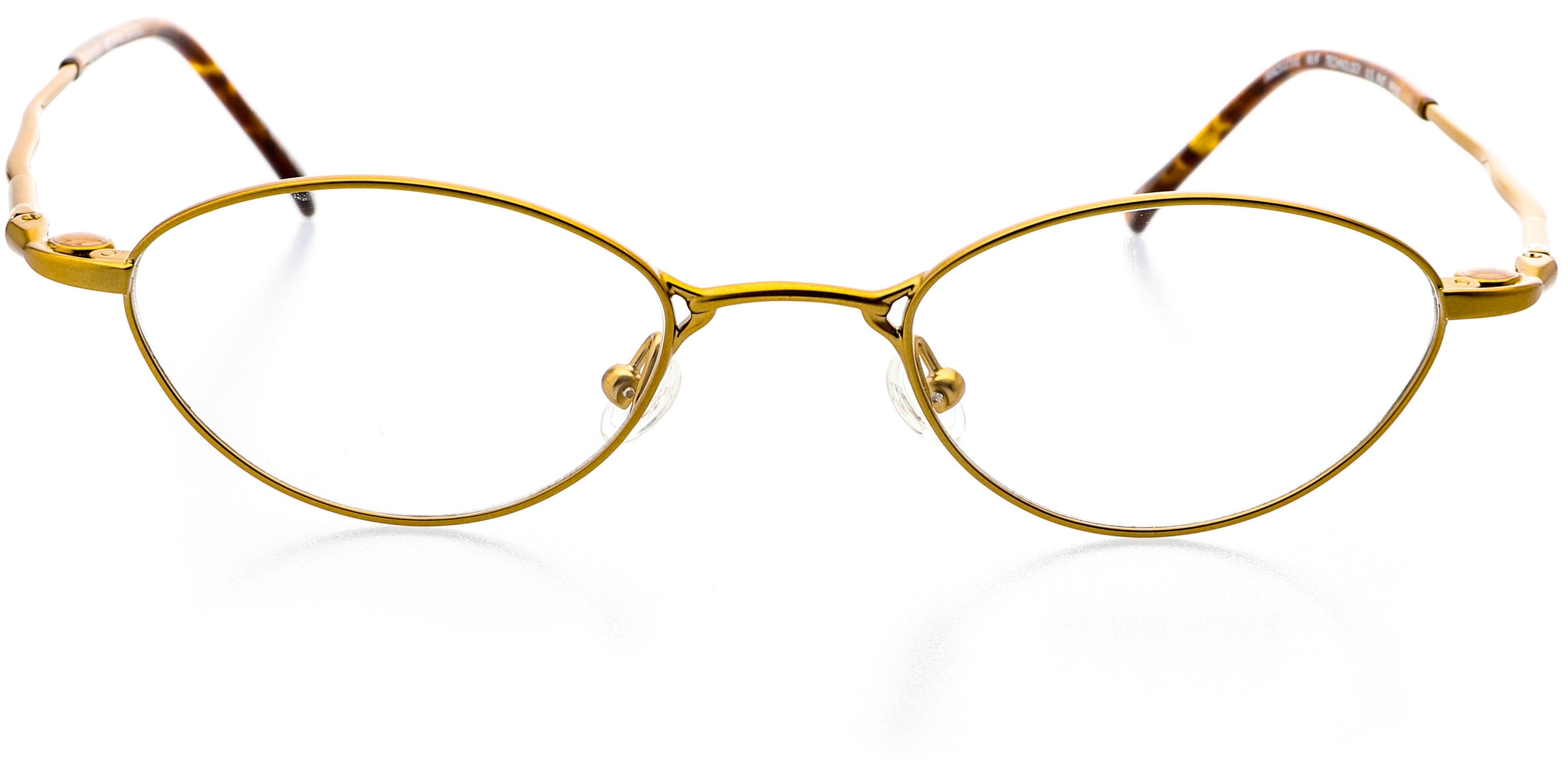 Oval Shape Metal Full Rim Prescription Eyeglasses, Bronze Antique Gold J582
