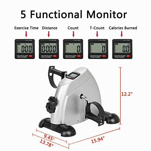 Silver Mini Cycle Exercise Bike with LCD Display I6048