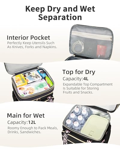 Black Expandable Insulated Lunch Bag L857