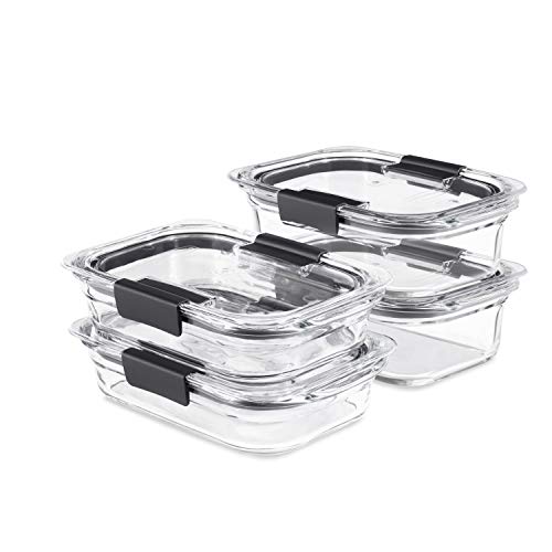 Glass Food Storage Containers Set (4 containers + 4 lids) and Large 9.6 Cup Container B358880