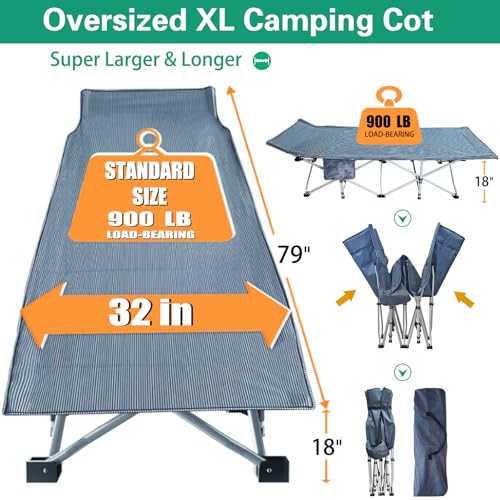 Folding Cot with Thick Pad Heavy Duty Oxford with Carry Bag I4210