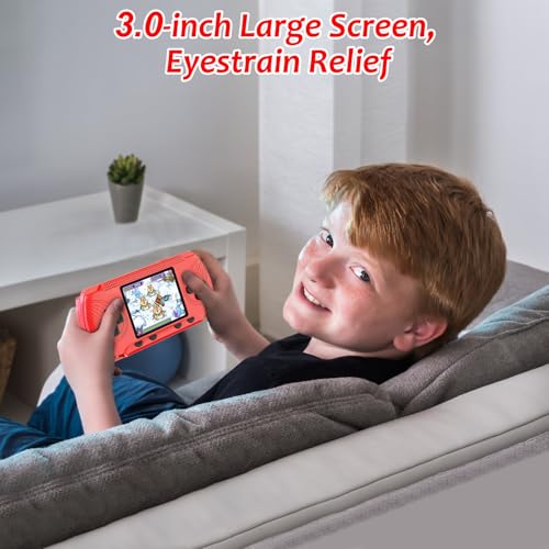 Handheld Game Console with 258 Video Games & 3 Cartridges, 3.0'' Screen V442