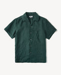 1950s Italian Collar Linen Short Sleeve Shirt