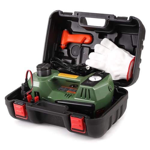 Electric Car Jack 5 Ton 12V Hydraulic Jack with Inflatable Pump Black Q9269