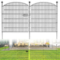 10 Panels No Dig Decorative Garden Fence 40 in x 23.6 ft Rustproof Metal Fencing I6727