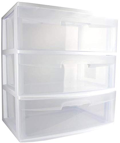 White 3 Drawer Plastic Rolling Storage Cart L10574