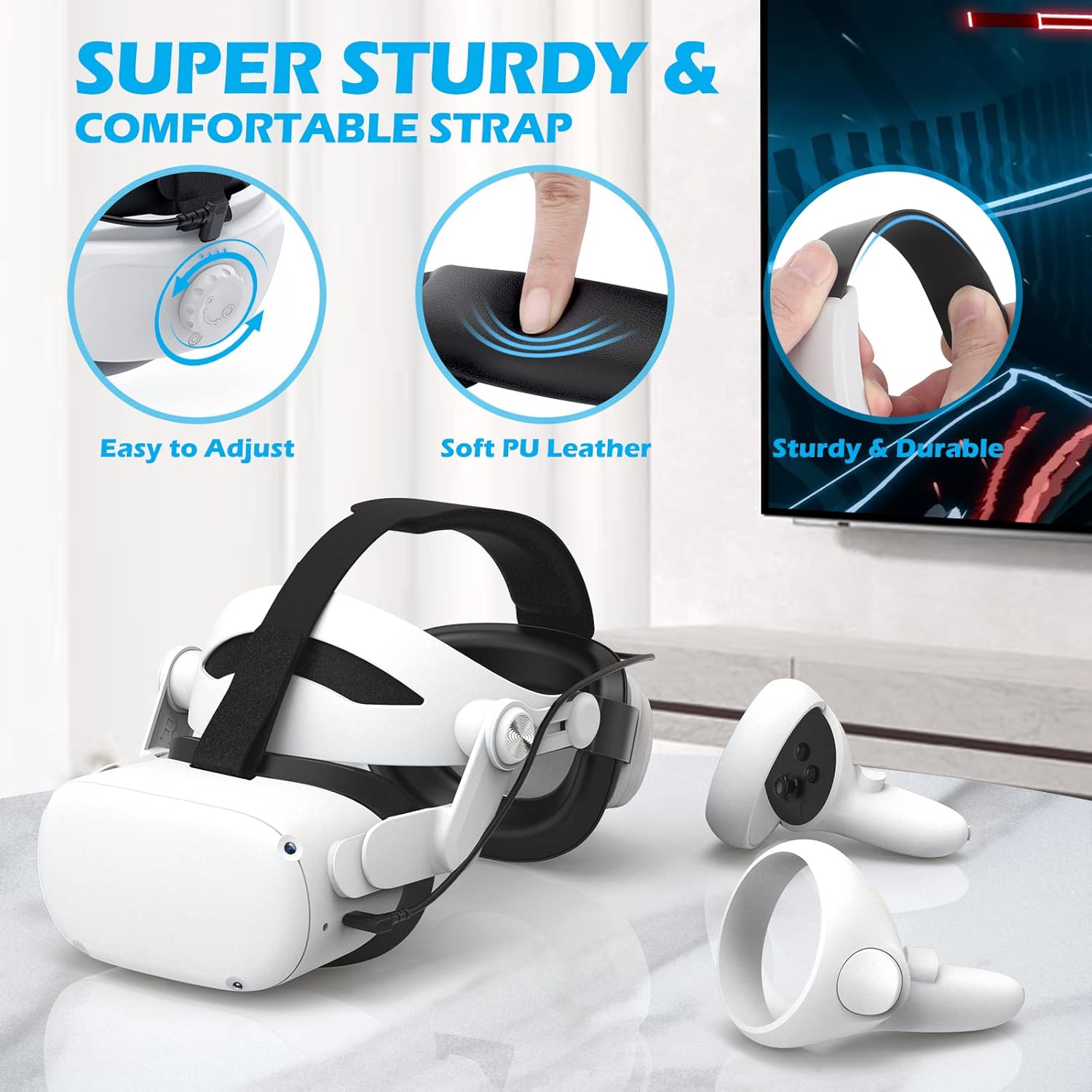 Rechargable Adjustable Head Strap for VR Headset J998