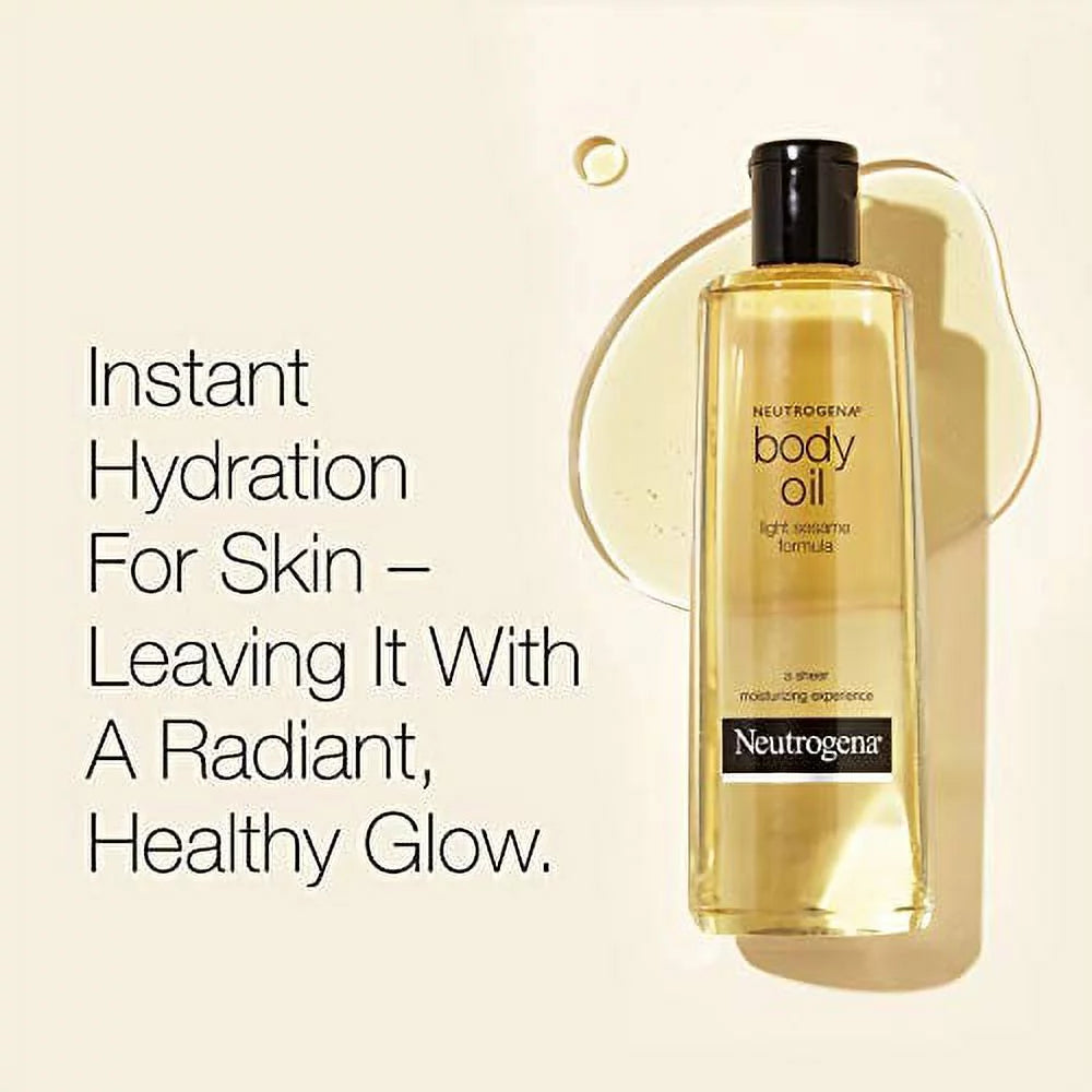 Body Oil Light Sesame Formula, Dry Skin Moisturizer, 16 fl. oz H130