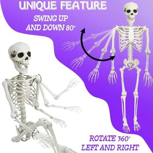 Life Size Skeleton with Posable Joints Glowing Eyes F40711