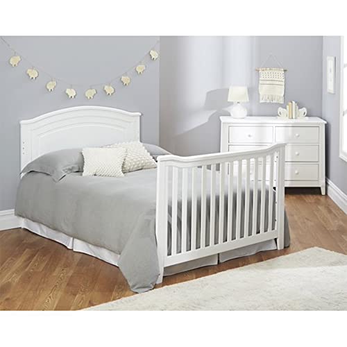 Gray Round Top 4-in-1 Convertible Wooden Crib D3384