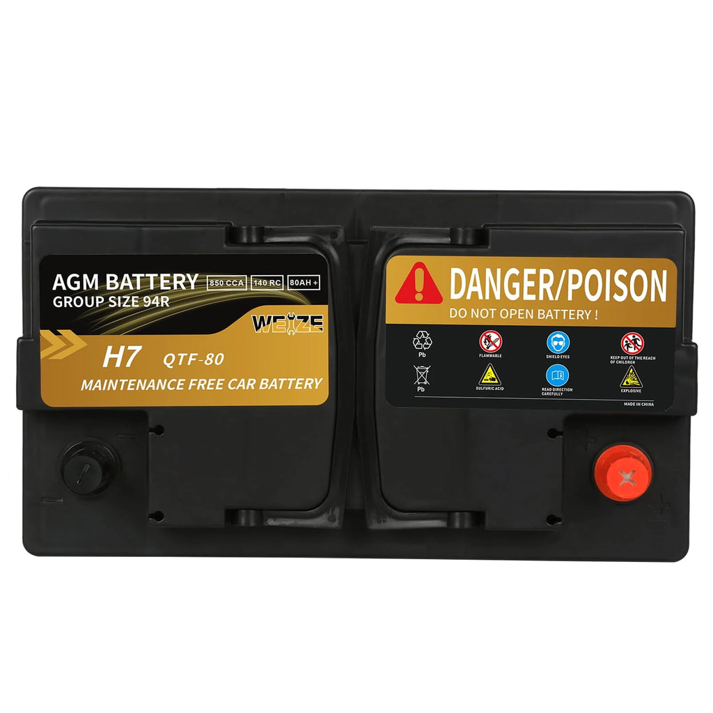 12v 80ah 140RC 850CCA AGM Automotive Battery I287