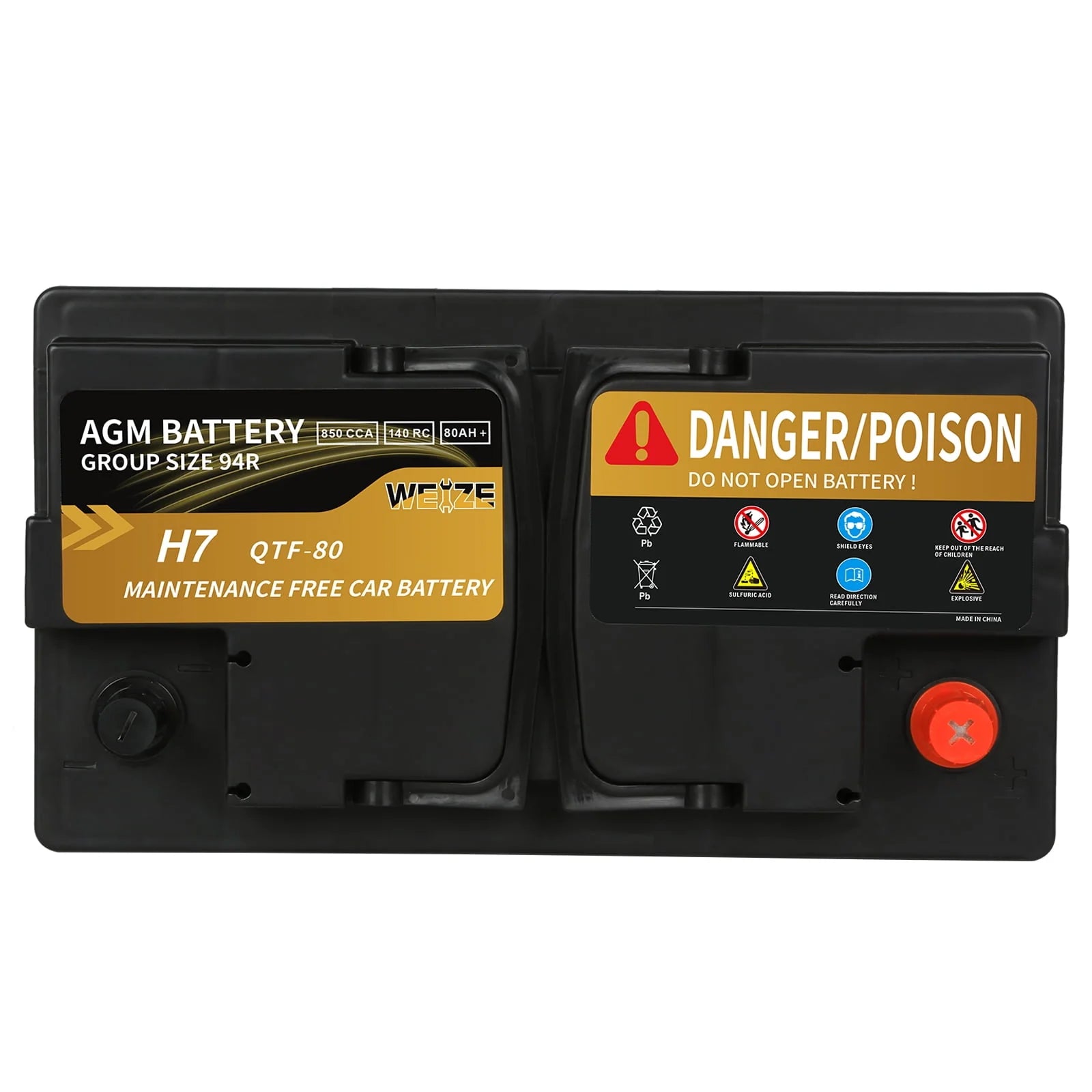 12v 80ah 140RC 850CCA AGM Automotive Battery I287