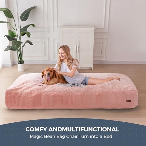 Giant Bean Bag Chair Bed, High-Density Foam Filling, Machine Washable W43765