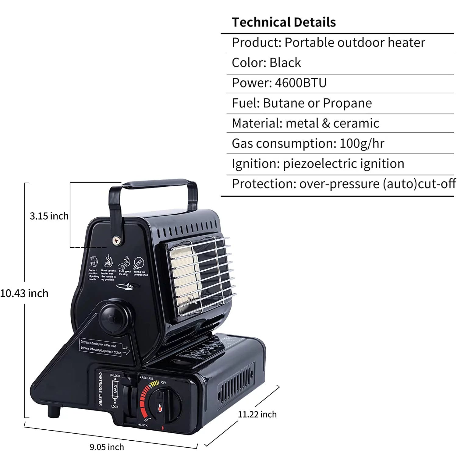Adjustable Dual Fuel Camping Heater S68383