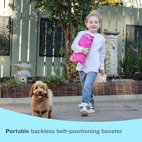 Inflatable Booster Car Seat - Blow Up Narrow Backless Booster Car Seat for Travel - Pink W159971