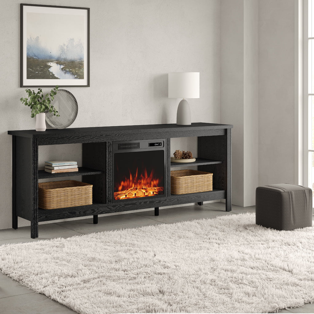 Black Entertainment Center with Electric Fireplace Z5610