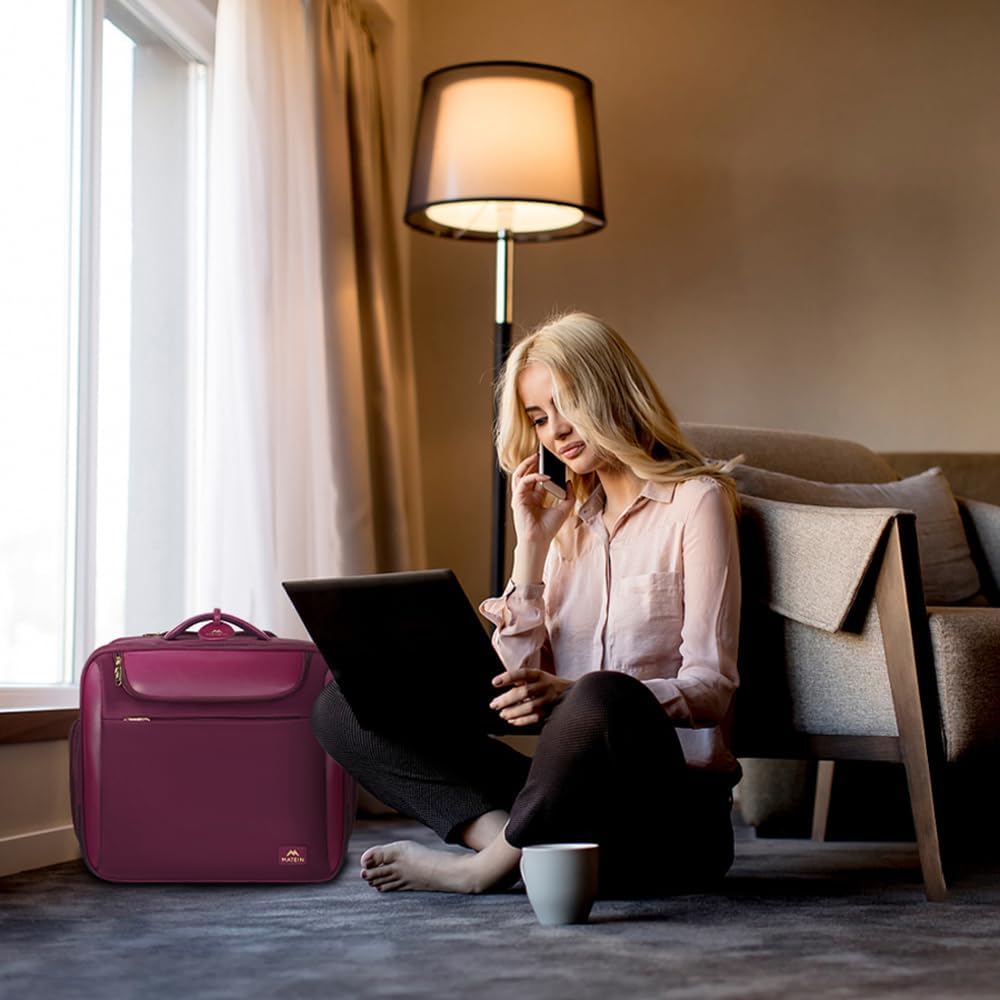 Large 17 Inch Purple Rolling Laptop Travel Bag with Wheels K814