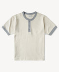 Heavyweight Cotton Tubular Short-Sleeve Henley Shirt