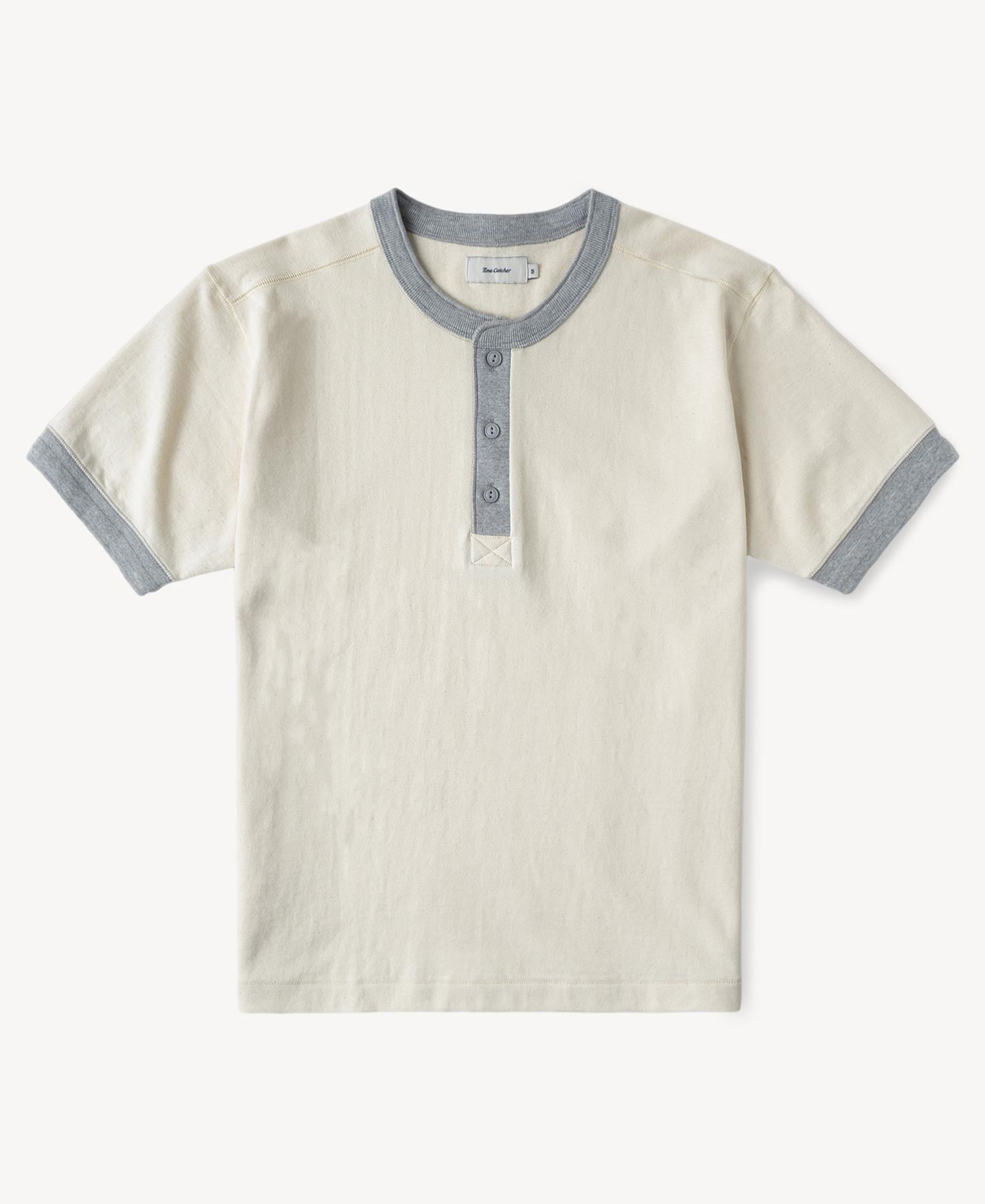 Heavyweight Cotton Tubular Short-Sleeve Henley Shirt