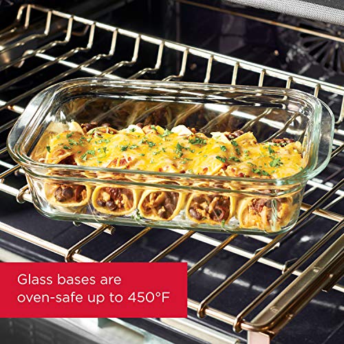 Glass Food Storage Containers Set (4 containers + 4 lids) and Large 9.6 Cup Container B358880