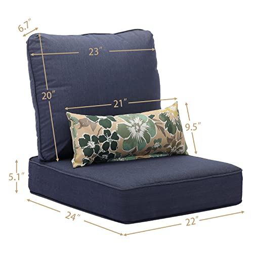 22'' x 24'' Green Outdoor Deep Seat Chair Cushion Set of 2 Seats, 2 Backs, 2 Pillows K875427