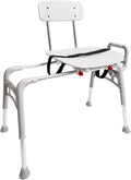 Sliding Transfer Bench & Tub Shower Chair with Interchangeable Arm Rest, Height Adjustable, High Weight Capacity up to 350 LBs U564813