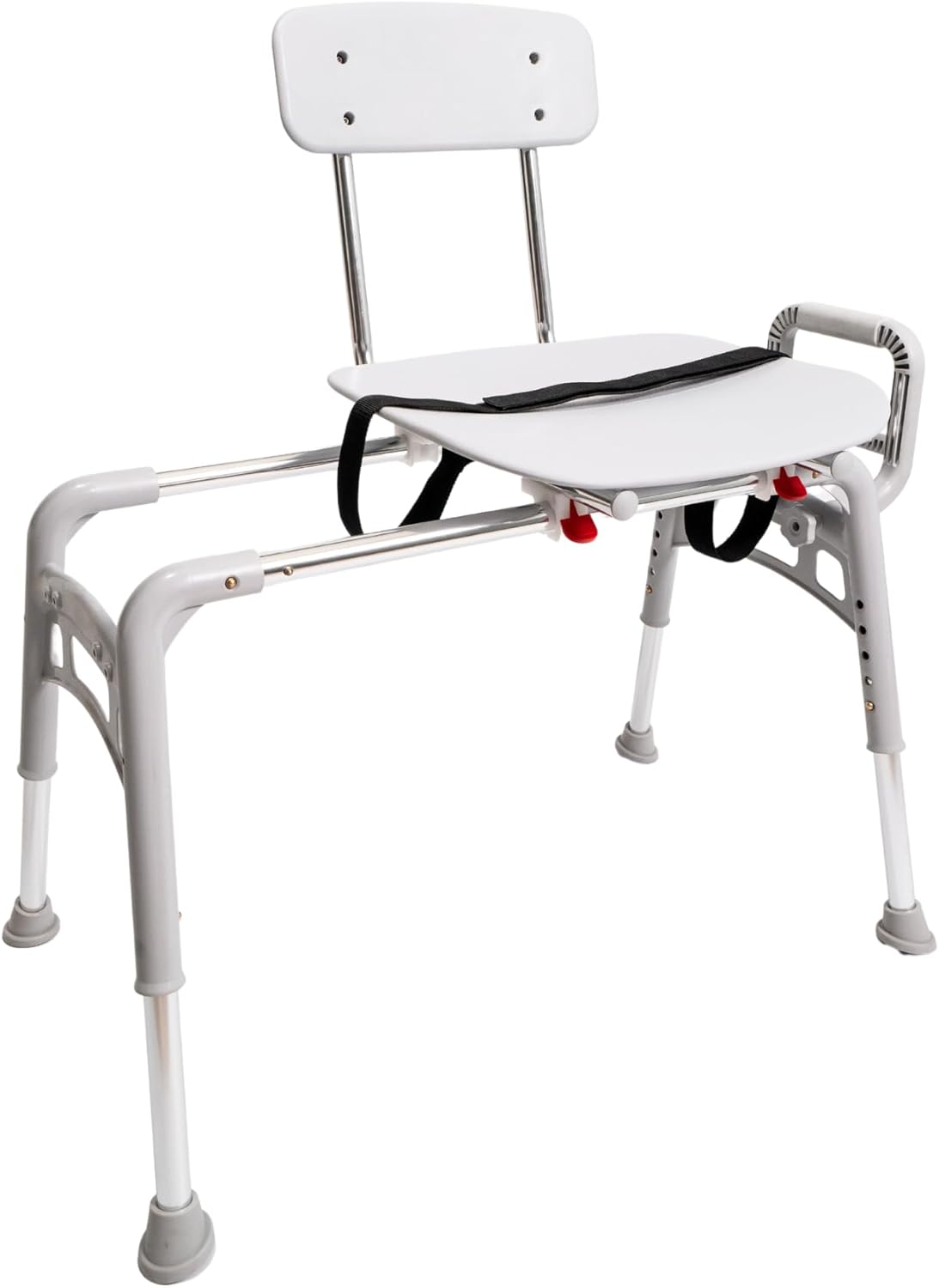 Sliding Transfer Bench & Tub Shower Chair with Interchangeable Arm Rest, Height Adjustable, High Weight Capacity up to 350 LBs U564813