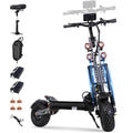 Electric Scooter 7000W Brushless Motor 60V 33Ah Li-Ion Battery 13" All Terrain Tires Full Suspension Adjustable Handlebar Height with Seat I875