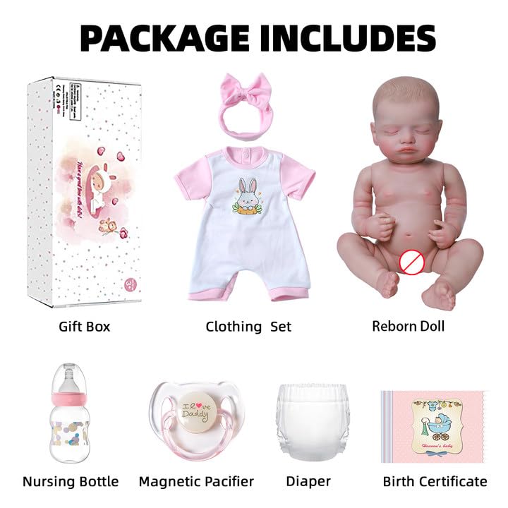 20 inch Sleeping Realistic Newborn Baby Dolls with Soft Cloth Body R77944