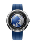 Blue Planet Mechanical Automatic Watch with Stainless Steel Case D4887