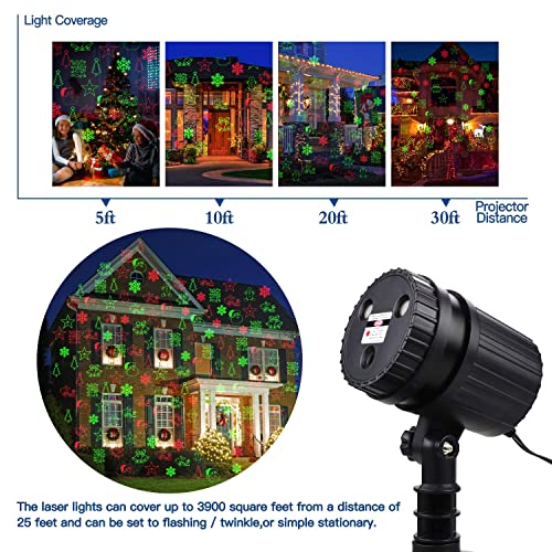 8 Patterns Red and Green LED Laser Projector Lights V2782