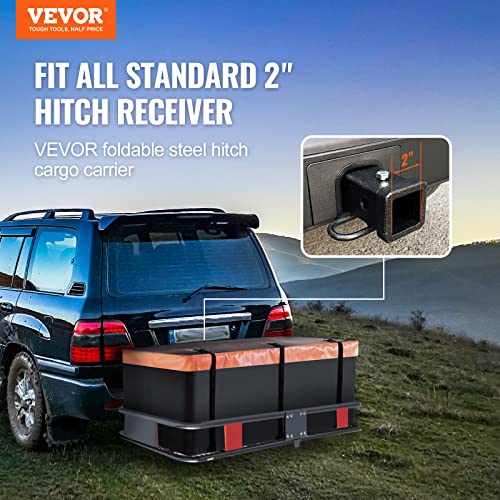 Folding Hitch Carrier 500lb Capacity Cargo Basket Waterproof Bag S60412