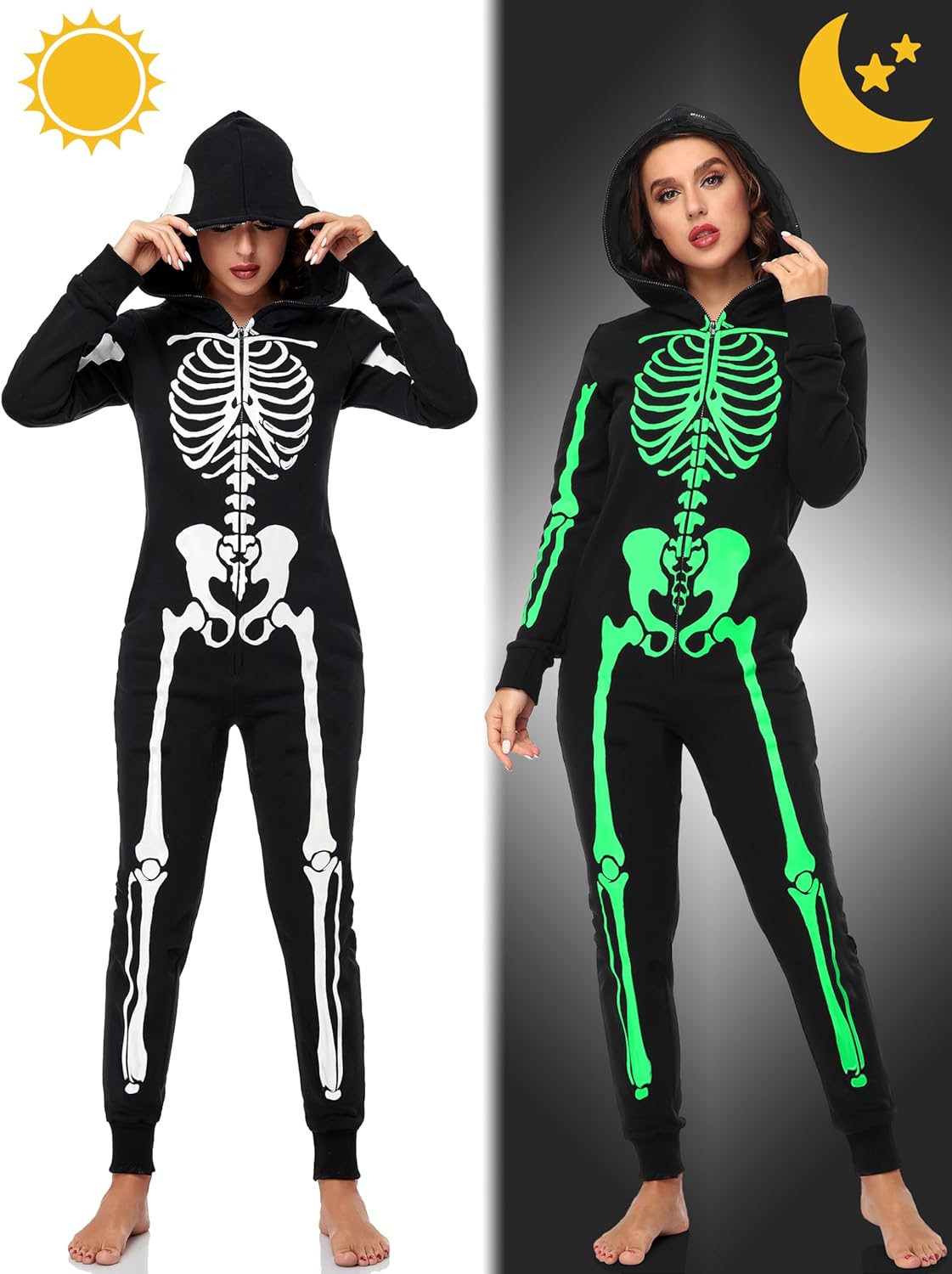 Glow in The Dark Skeleton Onesie Pajama D1740