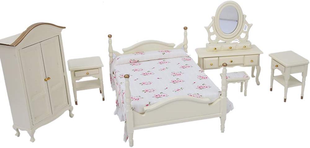 Wood Miniature Bedroom Set for Dollhouse H228