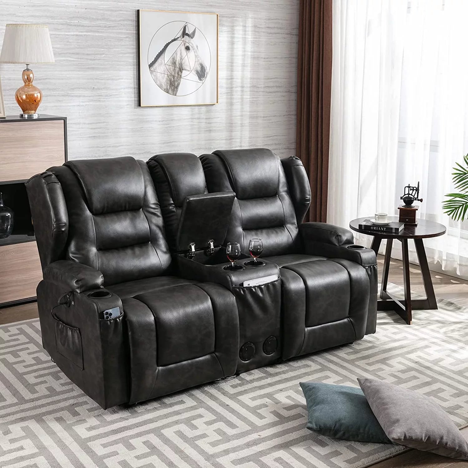 Electric Power Recline Sofa with Console Y227884