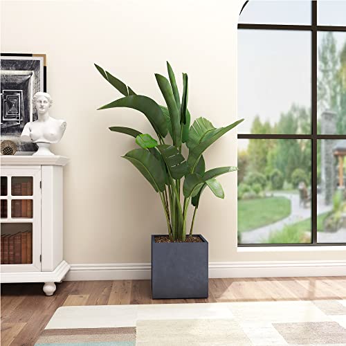 10 Inch Square Concrete Planter with Drainage Hole J55425