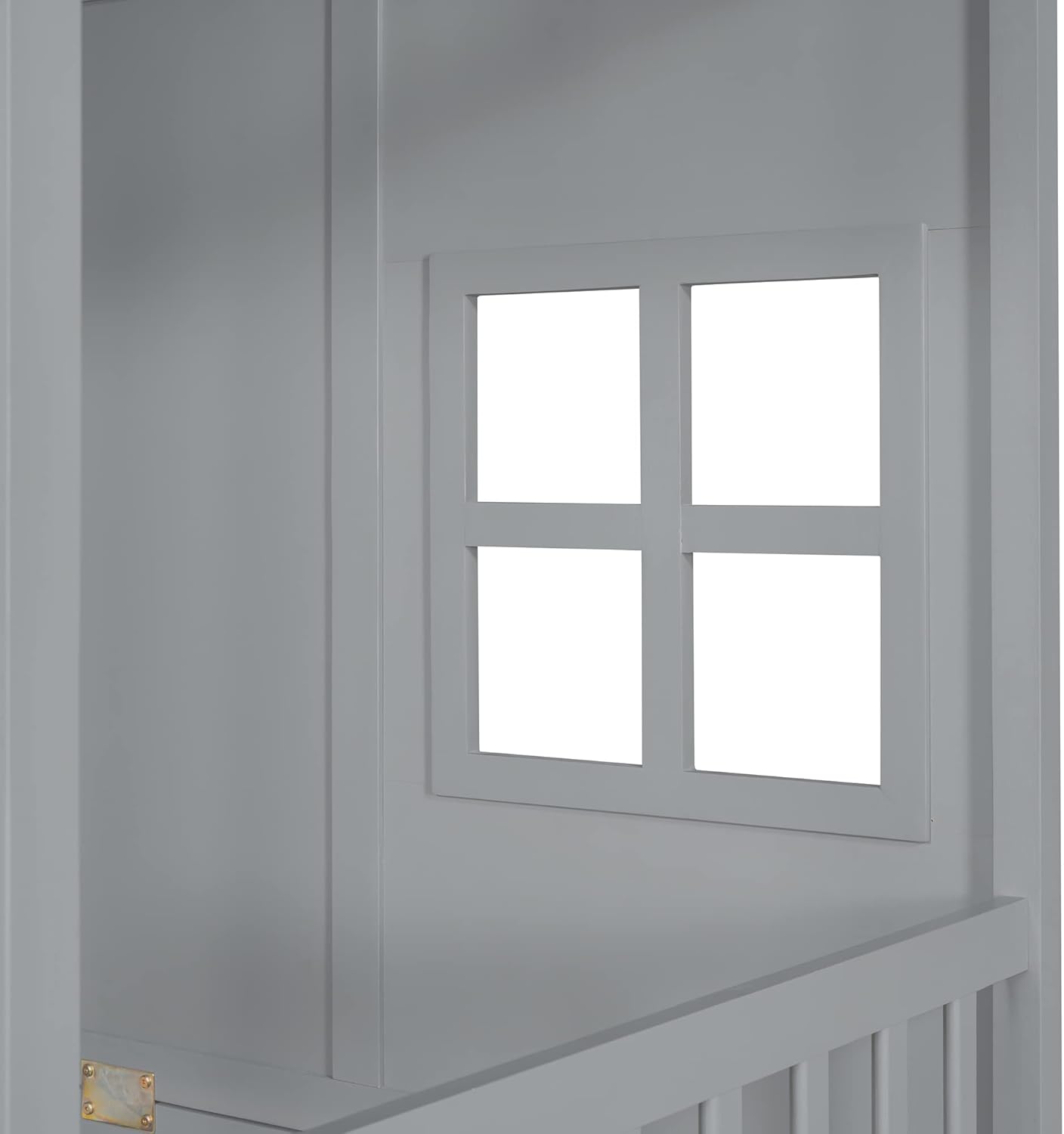 Gray Twin Size Wooden House Bed with Trundle F23323