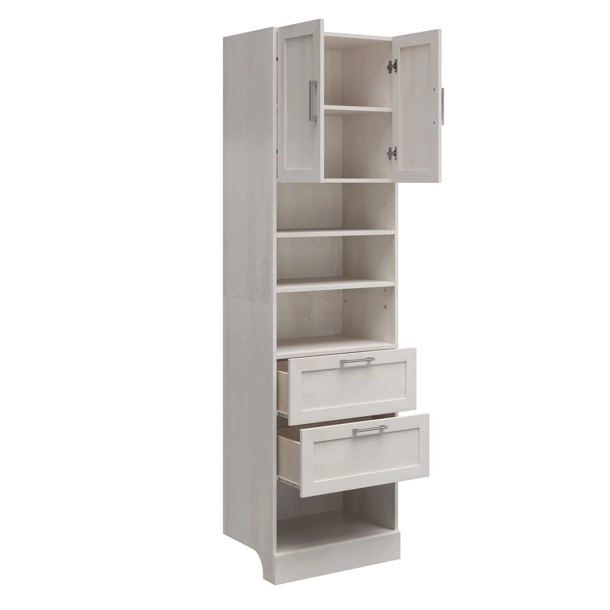 2 Door 2 Drawer Modular Closet Unit, Ivory Oak I9717