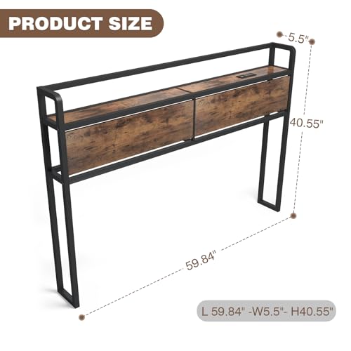 Queen Size LED Headboard with Storage and USB R694