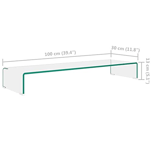 Clear Glass TV Stand 39.4"x11.8"x5.1" A28693