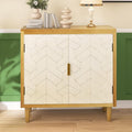 Hand-Carved Sideboard Buffet Cabinet with Solid Pine Legs, Caramel Oak J3459