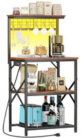 Rustic Brown Bakers Rack with 4 Tier Shelves J52148